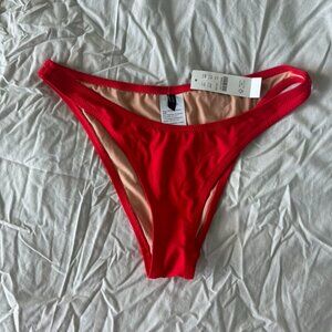**NWT** J. CREW 90's High-Leg Bikini Bottom Cherry Red Size XS